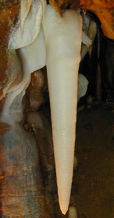 This is a stalactite. It hangs tight to the ceiling.